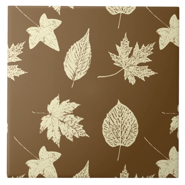 Folhas de outono - bege e chocolate (Frente)