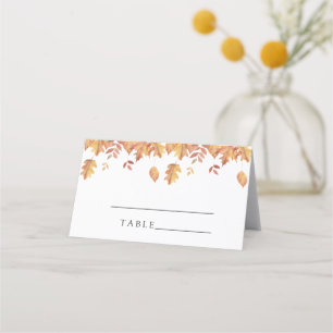 Folhas de outono - cartões de lugar de casamento