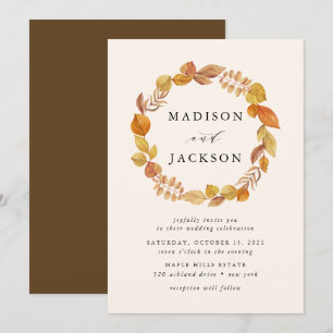 Folhas de Outono Convite de Casamento