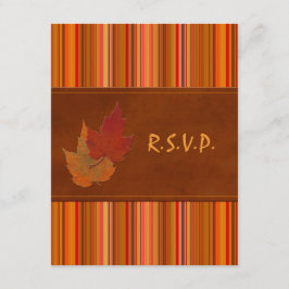 Folhas de Outono e Listras Cartão de Resposta