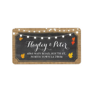 Folhas de outono Elegantes Etiquetas de endereço L