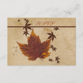 Folhas de Outono em Papel Envelhecido FAUX Cartão