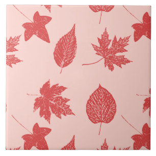 Folhas de outono - laranja coral e rosa