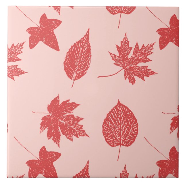 Folhas de outono - laranja coral e rosa (Frente)