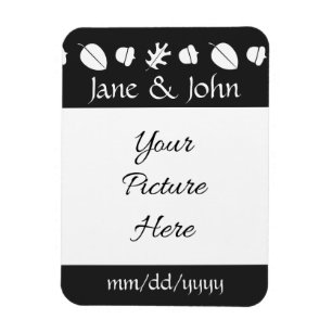 Folhas de outono no ímã Black Save-the-Date
