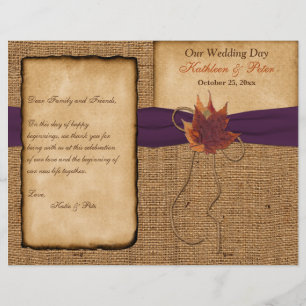 Folhas de outono, programa do casamento de
