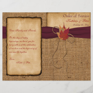 Folhas de outono, programa do casamento de
