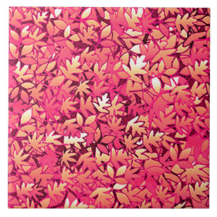 Folhas de outono, tons de vermelho e laranja