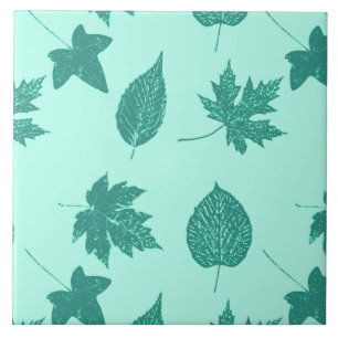 Folhas de outono - turquesa e aqua