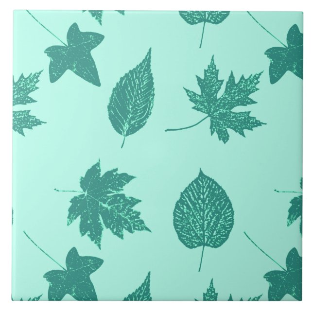Folhas de outono - turquesa e aqua (Frente)