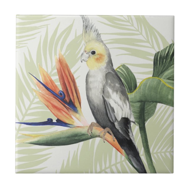 Folhas de Palma com Pássaro Negro (Frente)