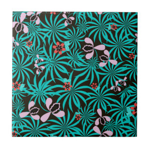 Folhas de palma da selva tropical flores de orquí