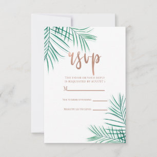 Folhas de Palma Verdes Resposta RSVP Tropical Eleg