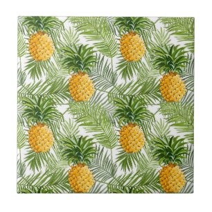 Folhas de palmeira & abacaxis tropicais