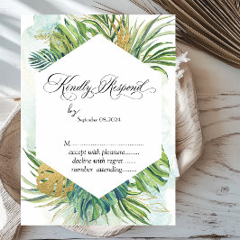 Folhas de Palmeira Tropicais Convite de Verão RSVP