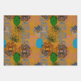 Folhas de Papel Azul Laranja Azul Molhação Verde 3