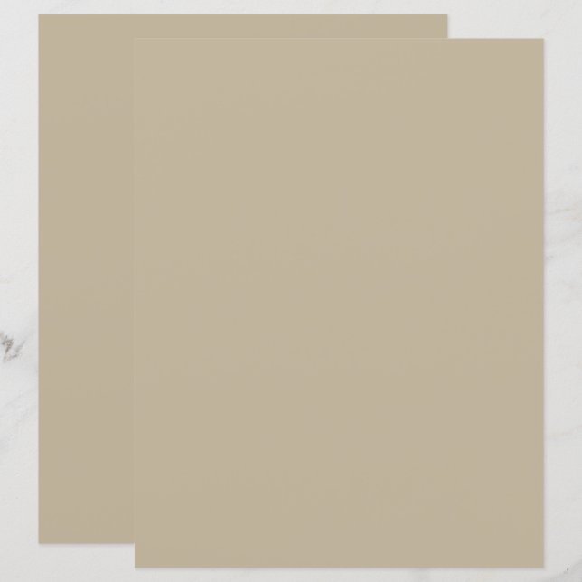 Folhas de Papel | Bege Elegante | Material de Escr (Frente/Verso)