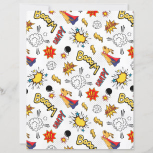 Folhas de papel com padrão de quadrinhos