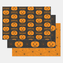 Folhas de Papel da Web Halloween Pumpkin e Spider