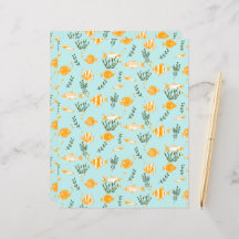 Folhas de papel de Design de peixes aquáticos