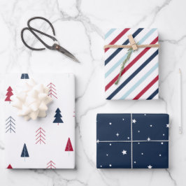 Folhas de Papel de Embalagem de Natal Azul Berry
