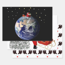 Folhas de Papel de Embalagem Tripla de Natal