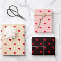 Folhas de Papel de Embrulho com Padrão de Coração