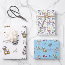 Folhas de papel de embrulho da Pharmacy Tech