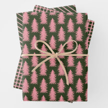 Folhas de Papel de Moldagem de Feriado Rosa Verde