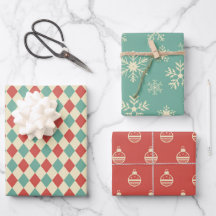 Folhas de papel de moldagem de Natal do Trio Retro