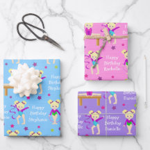 Folhas de papel de ondulação de ginastas loiras