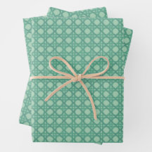 Folhas de Papel de Presente de Rattan Verde Claro