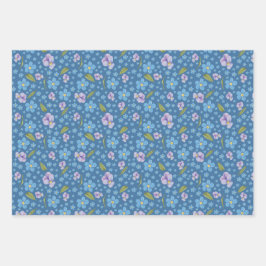 Folhas de Papel Esquece-Me-Não e Pansy