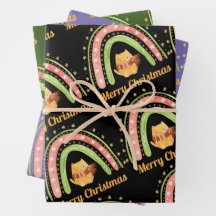 Folhas de papel para moldagem de Natal e Arco-Íris