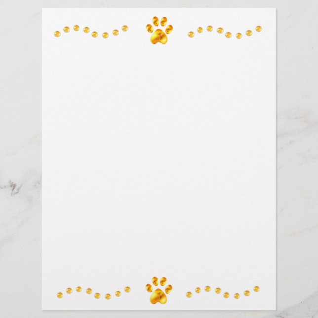 Folhas de Papel Patas de Ouro Elegantes (Frente)