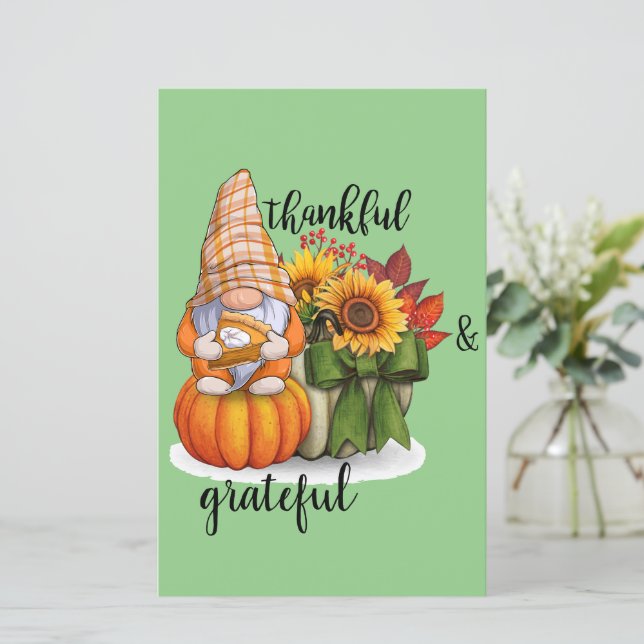 Folhas de papel planas agradecidas e gratas (Em pé/Frente)