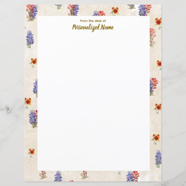 Folhas de Papel sem Linhas Flores Selvagens do Tex (Frente)