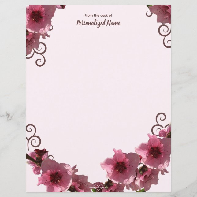 Folhas de Papel Sem Linhas Pêssegos (Frente)