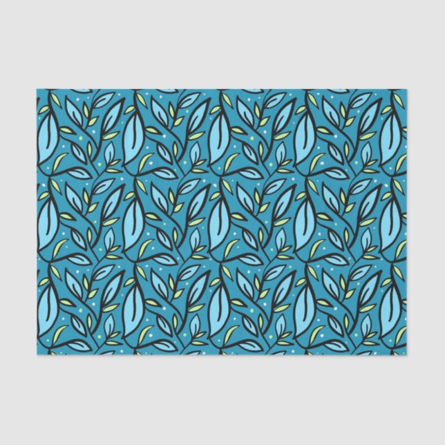 Folhas de Papel Tecido Azul (Frente )