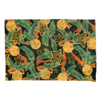 Folhas de pinheiro, estrelas: padrão festivo
