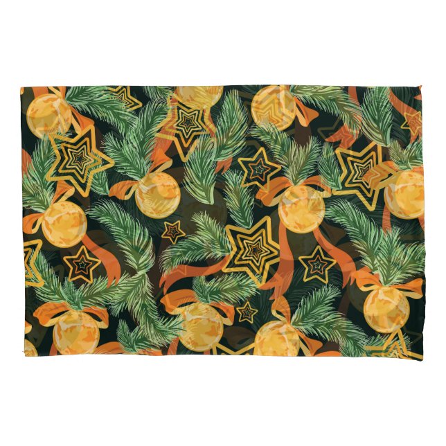 Folhas de pinheiro, estrelas: padrão festivo (Frente)