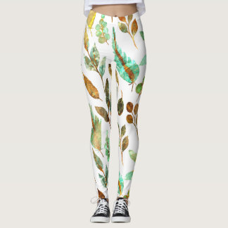 Folhas de queda Leggings de padrão