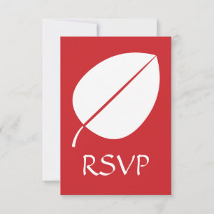 Folhas de queda na placa RSVP de Cereja