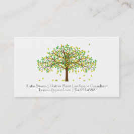 Folhas de queda no cartão de visita do vento