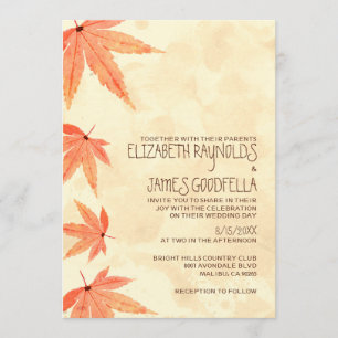 Folhas de queda que Wedding convites
