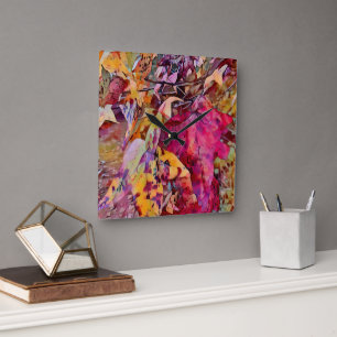 Folhas De Queda Transformadas Em Relógio De Parede