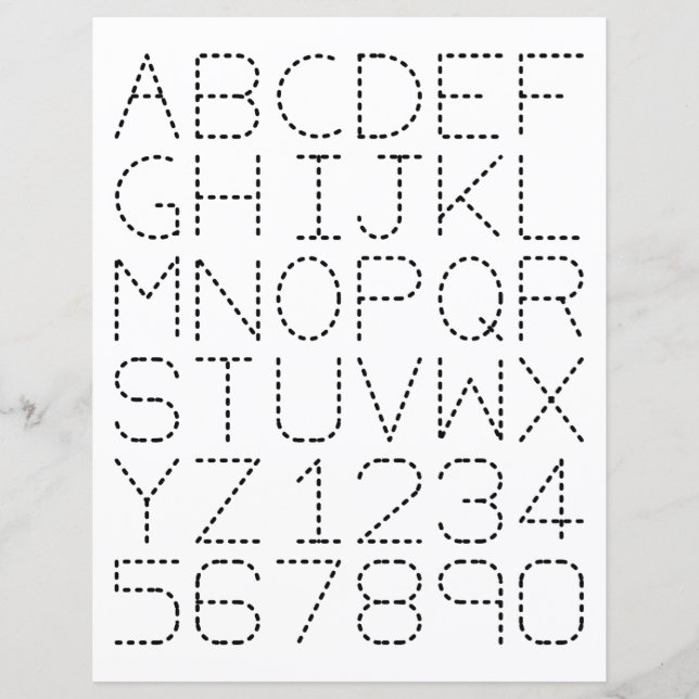 Folhas de rastreamento de alfabeto e números (Frente)