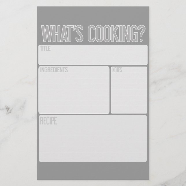 Folhas de receita "O que é Cozinhar" (Oferta de Ch (Frente)