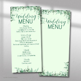 Folhas de Sage Greenery Menu Plano de Casamento
