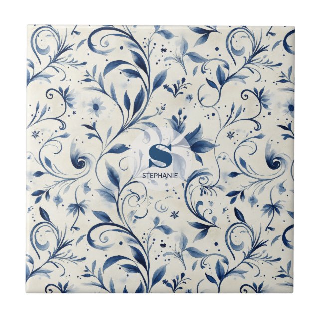 Folhas de salsa azul Elegante - Fundo branco (2) (Frente)